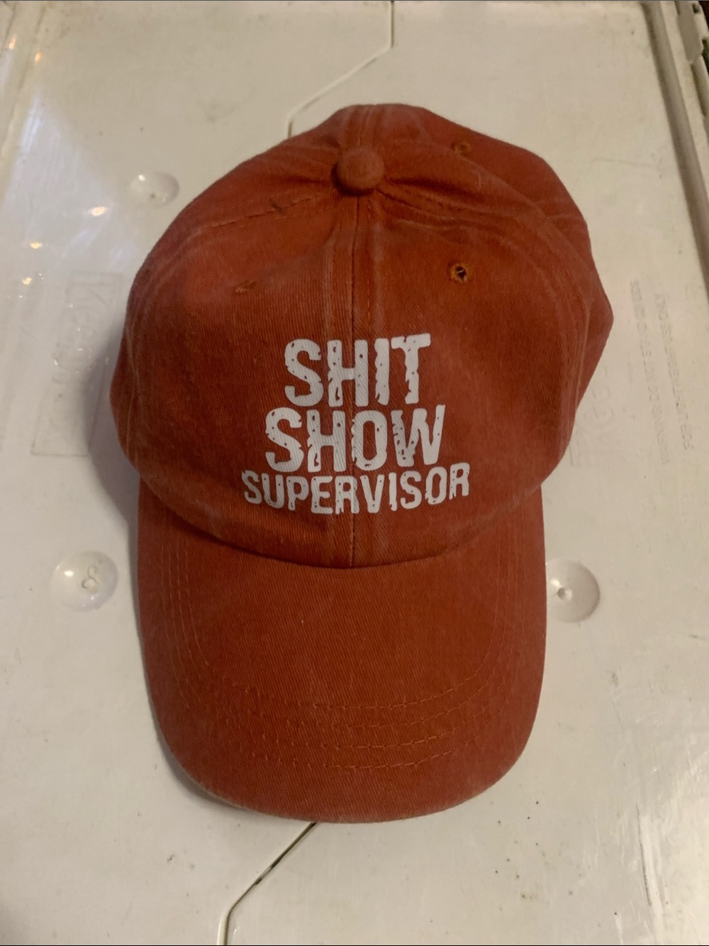 Rust Orange 'Shit Show Supervisor' Cotton Baseball Cap